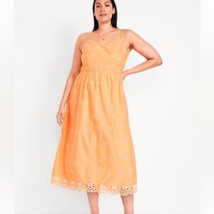 NWT Old Navy Orange Floral Midi Dress